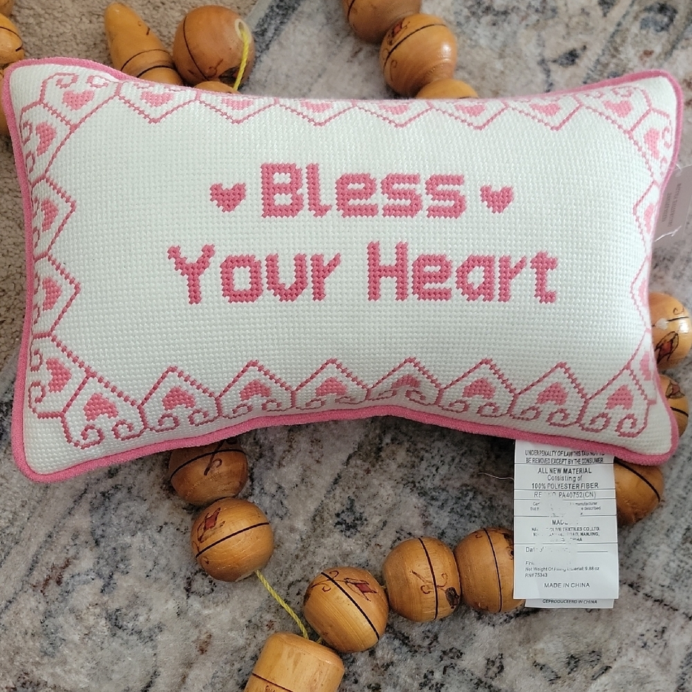cupcakes & cashmere Pink and White Decorative Pillow